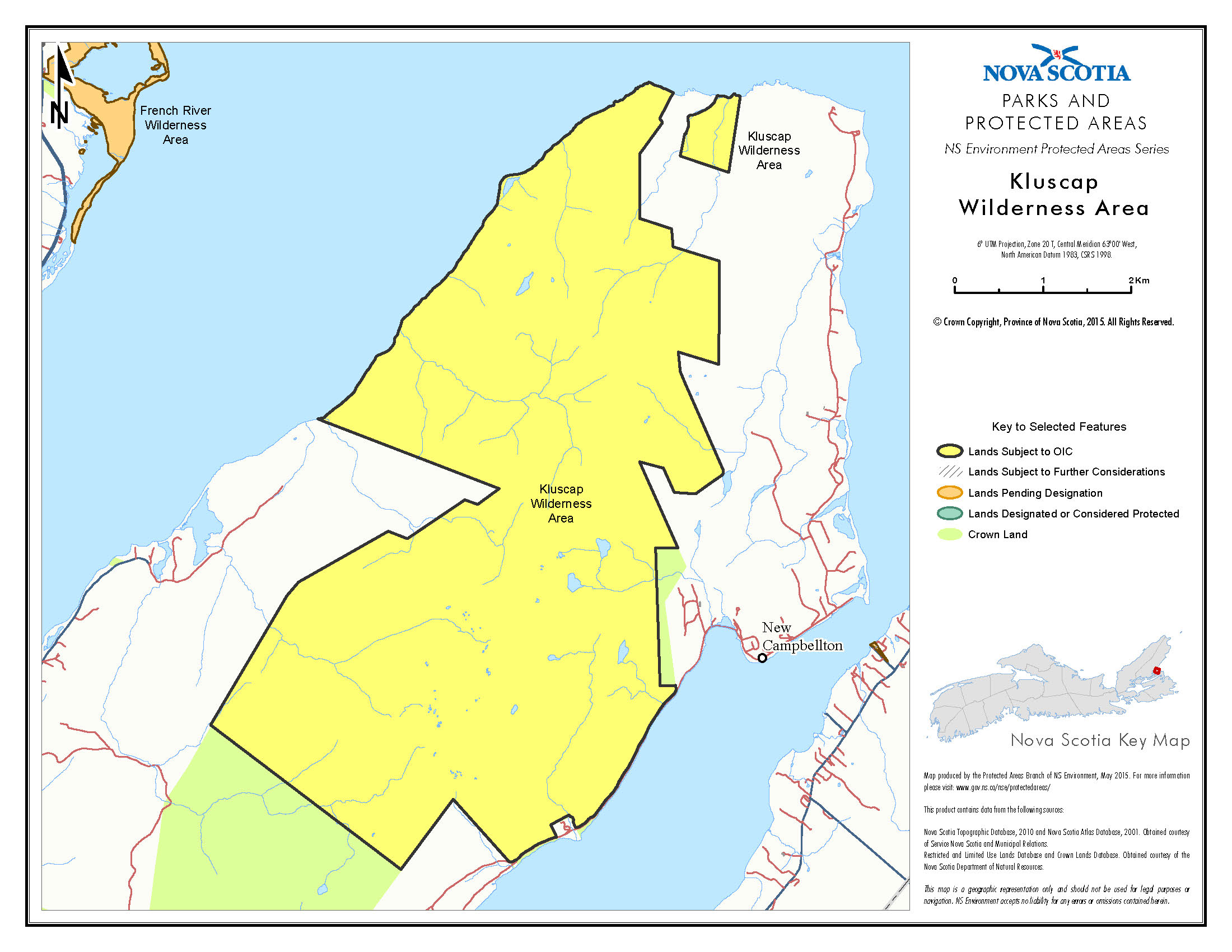 Approximate boundaries of Kluscap Wilderness Area